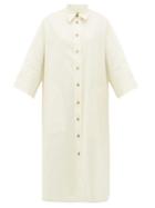 Matchesfashion.com Joseph - Baker Cotton-blend Cropped-sleeve Shirt Dress - Womens - White
