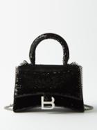 Balenciaga - Hourglass Xs Sequinned Handbag - Womens - Black