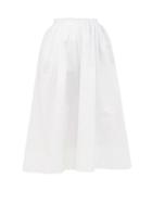 Matchesfashion.com Jil Sander - High-rise Organic Cotton-poplin Midi Skirt - Womens - White