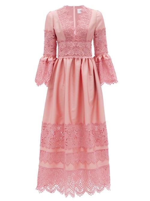 Matchesfashion.com Erdem - Irmina Embroidered Mikado-satin Gown - Womens - Pink
