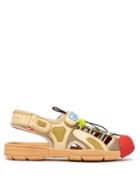 Matchesfashion.com Gucci - Leather And Mesh Sandals - Mens - Beige
