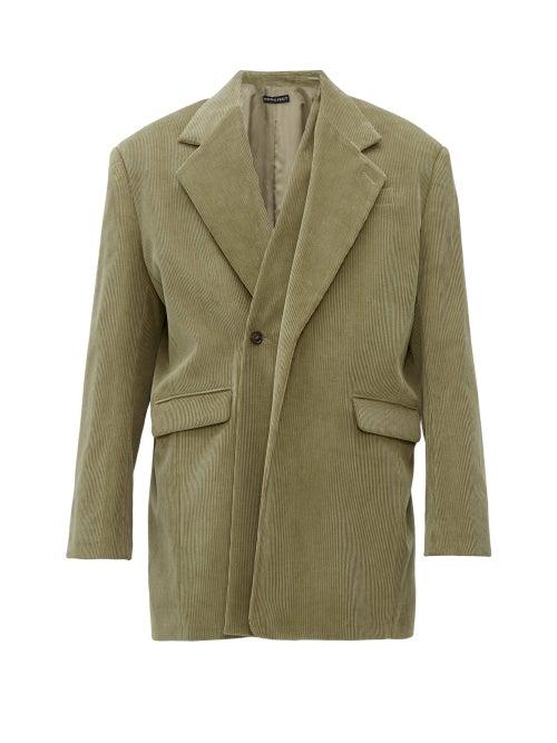 Matchesfashion.com Y/project - Double Panel Cotton Corduroy Blazer - Mens - Beige