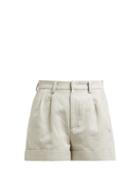 Matchesfashion.com Isabel Marant - Kab Pleated Front Cotton Blend Shorts - Womens - Beige