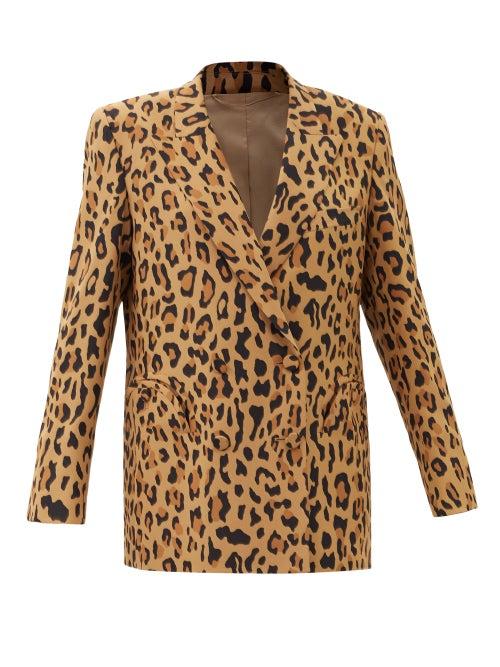 Matchesfashion.com Blaz Milano - Simba Everynight Double-breasted Silk Blazer - Womens - Leopard