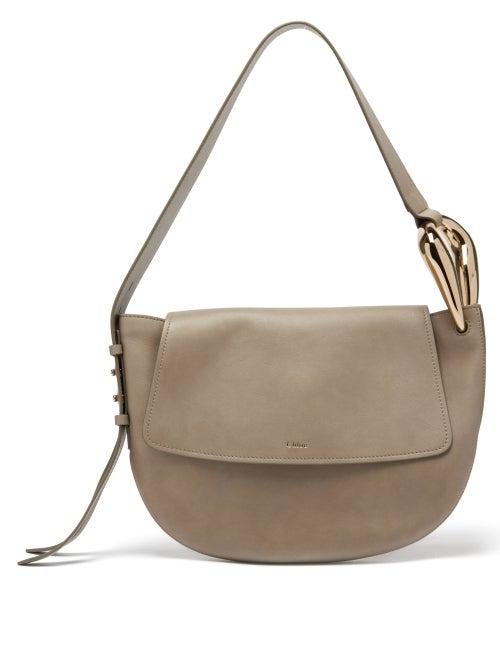 Ladies Bags Chlo - Kiss Leather Shoulder Bag - Womens - Grey