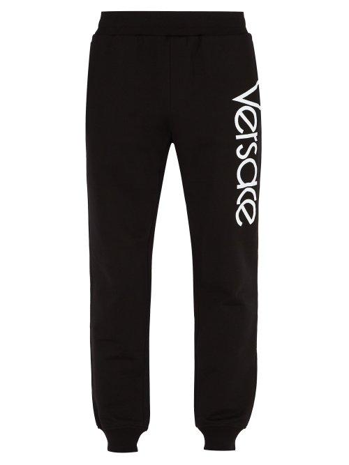 Matchesfashion.com Versace - Logo Print Tapered Leg Track Pants - Mens - Black