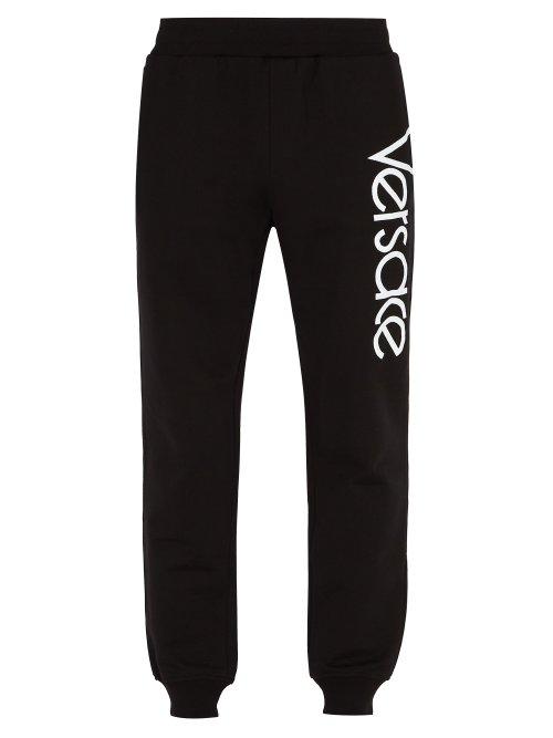 Matchesfashion.com Versace - Logo Print Tapered Leg Track Pants - Mens - Black