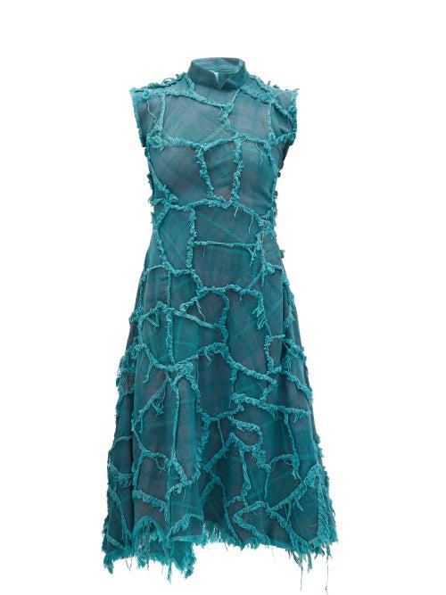 Matchesfashion.com Charles Jeffrey Loverboy - Bash Crash Patchwork Cotton-canvas Dress - Womens - Blue
