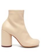 Matchesfashion.com Mm6 Maison Margiela - Tabi Split Toe Faux Leather Ankle Boots - Womens - Beige