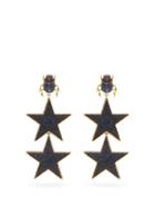 Matchesfashion.com Begum Khan - Scarab Superstellar 24kt Gold-plated Clip Earrings - Womens - Blue Gold