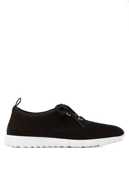 Matchesfashion.com Jimmy Choo - Jenson Raised Sole Low Top Suede Trainers - Mens - Black