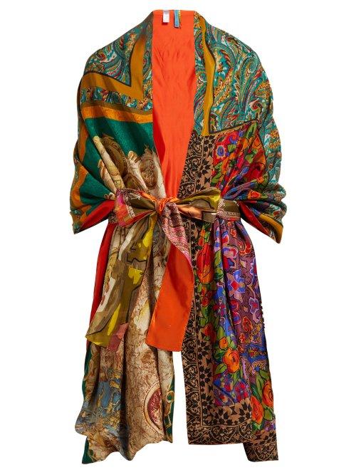 Matchesfashion.com Rianna + Nina - Vintage Patchwork Silk Scarf Stole - Womens - Multi