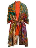 Matchesfashion.com Rianna + Nina - Vintage Patchwork Silk Scarf Stole - Womens - Multi