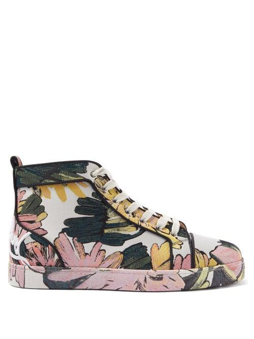 Christian Louboutin - Fun Louis Floral-canvas High-top Trainers - Mens - Multi