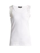 Matchesfashion.com Calvin Klein 205w39nyc - Lace Trimmed Stretch Cotton Blend Tank Top - Womens - White