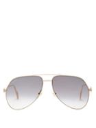Matchesfashion.com Cartier Eyewear - Premire De Cartier Aviator Metal Sunglasses - Womens - Gold