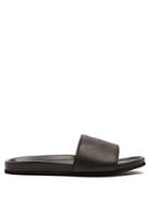 Buscemi Logo-debossed Leather Slides