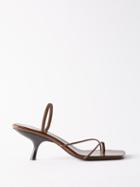 The Row - Rai 65 Patent-leather Sandals - Womens - Brown