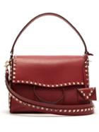Matchesfashion.com Valentino - Rockstud Leather Shoulder Bag - Womens - Burgundy