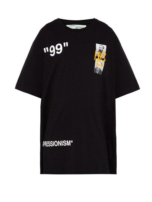 Matchesfashion.com Off-white - Printed Cotton T Shirt - Mens - Black