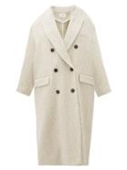 Matchesfashion.com Isabel Marant Toile - Ojima Wool-blend Herringbone-tweed Coat - Womens - Ivory