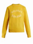 Matchesfashion.com Holiday Boileau - Logo Intarsia Wool Sweater - Womens - Yellow