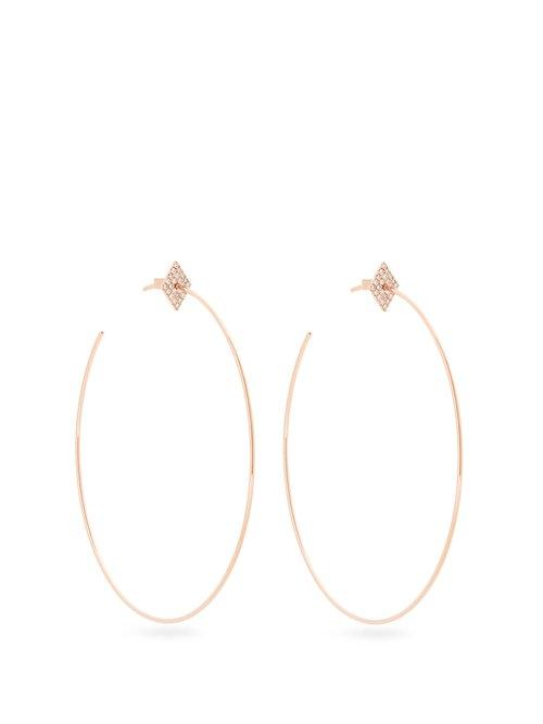 Matchesfashion.com Diane Kordas - Diamond & Rose Gold Geometric Earrings - Womens - Gold