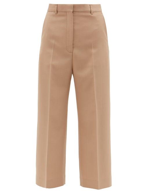 Acne Studios - High-rise Cropped Canvas Trousers - Womens - Beige