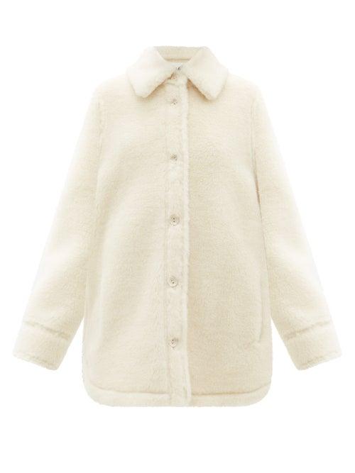 Stand Studio - Veron Faux-shearling Wool Shirt Jacket - Womens - White