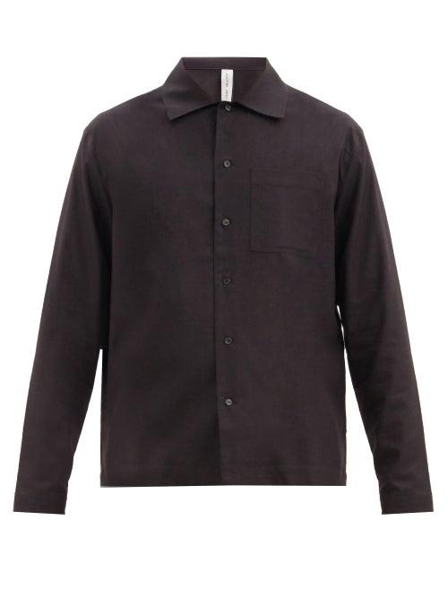 Matchesfashion.com Another Aspect - Another Shirt 2.1 Raw-silk Shirt - Mens - Black