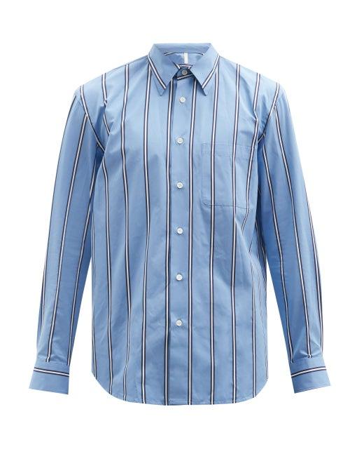 Matchesfashion.com Sunflower - Adrian Striped Cotton Shirt - Mens - Blue
