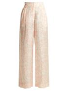Matchesfashion.com Thierry Colson - Loulou Wide Leg Floral Print Silk Trousers - Womens - White Multi