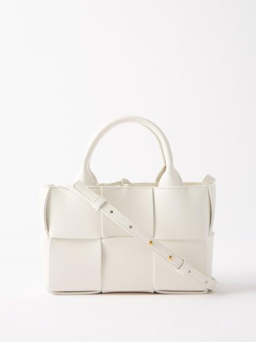 Bottega Veneta - Arco Mini Intrecciato-leather Tote Bag - Womens - White