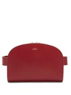 Matchesfashion.com A.p.c. - Half Moon Smooth Leather Belt Bag - Womens - Red