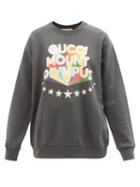 Ladies Rtw Gucci - Mount Olympus Cotton-jersey Sweatshirt - Womens - Black