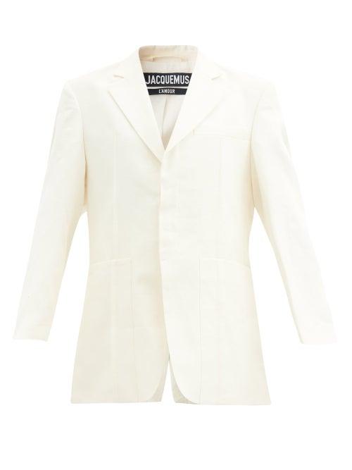 Matchesfashion.com Jacquemus - Homme Oversized Single-breasted Linen Blazer - Womens - Light Beige