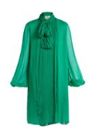 Matchesfashion.com By. Bonnie Young - Neck Tie Silk Chiffon Dress - Womens - Green