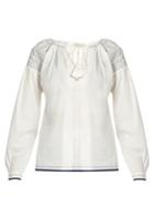 Mes Demoiselles Poppy Smocked-shoulder Cotton Shirt
