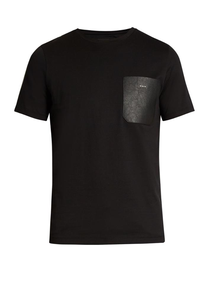 Fendi Leather-patch Cotton-jersey T-shirt
