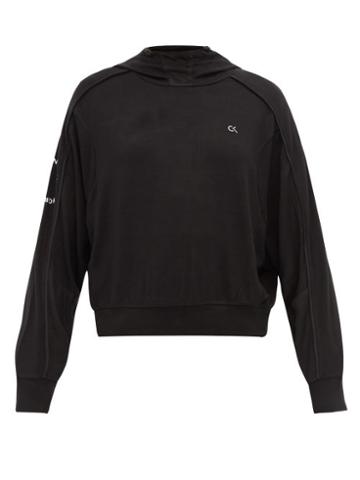 Matchesfashion.com Calvin Klein Performance - Back Zip Jersey Hooded Sweatshirt - Womens - Black