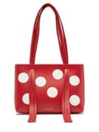 Matchesfashion.com Mansur Gavriel - Fringe Mini Polka Dot Leather Bag - Womens - Red White