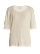 Matchesfashion.com Saint Laurent - Scoop Neck Cotton Blend T Shirt - Womens - Ivory