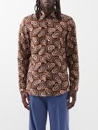 Etro - Paisley-print Linen Shirt - Mens - Black Multi