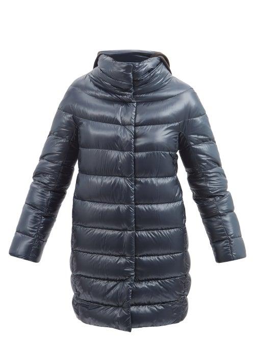 Herno - Dora High-neck Nylon Down Coat - Womens - Navy