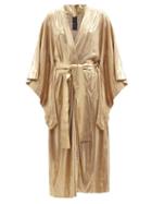 Norma Kamali - Lam Wrap Midi Dress - Womens - Gold