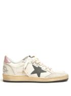 Matchesfashion.com Golden Goose - Ball Star Low Top Crackled Leather Trainers - Womens - Pink White