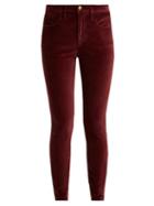 Matchesfashion.com Frame - Le Velveteen Cotton Blend Velvet Jeans - Womens - Burgundy