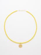 Hermina Athens - Mini Kressida Zirconia & Gold-plated Necklace - Womens - Yellow Multi