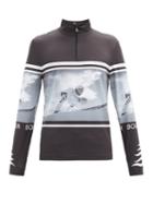 Matchesfashion.com Bogner - Verti Skier-print Half-zip Thermal Top - Mens - Black