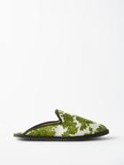 Vibi Venezia - Foliage Cotton Slippers - Womens - Green White